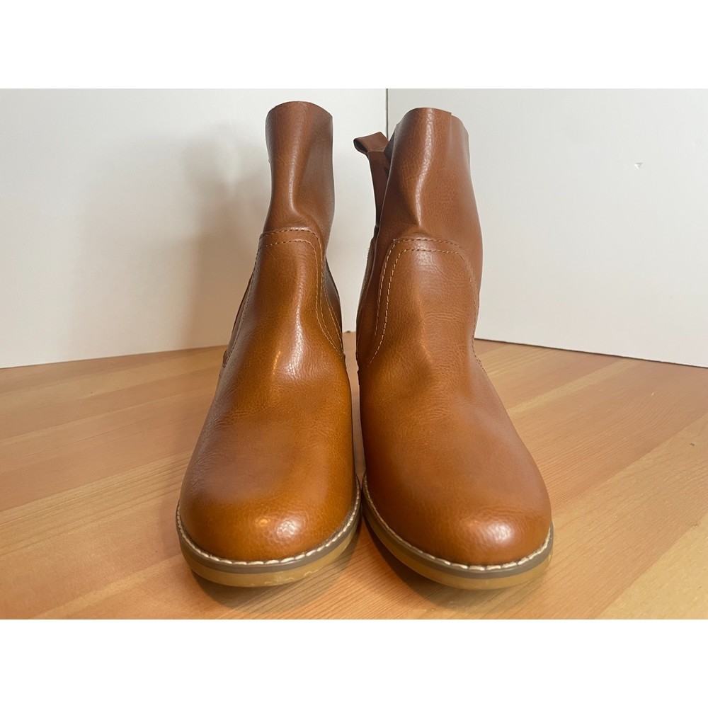Mossimo Brown pull-on Block Heel Ankle Boots Size 9.5 US - Picture 7 of 11